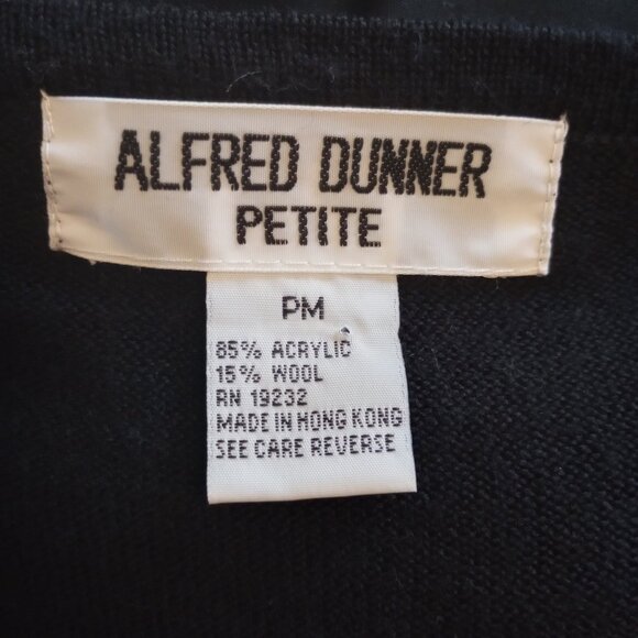 Elegant Black Sequin Beaded Twin Set sz Petite Medium Wool Blend - Picture 9 of 11